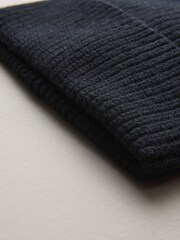 Black Wool Cashmere Beanie Hat - Image 2 of 3