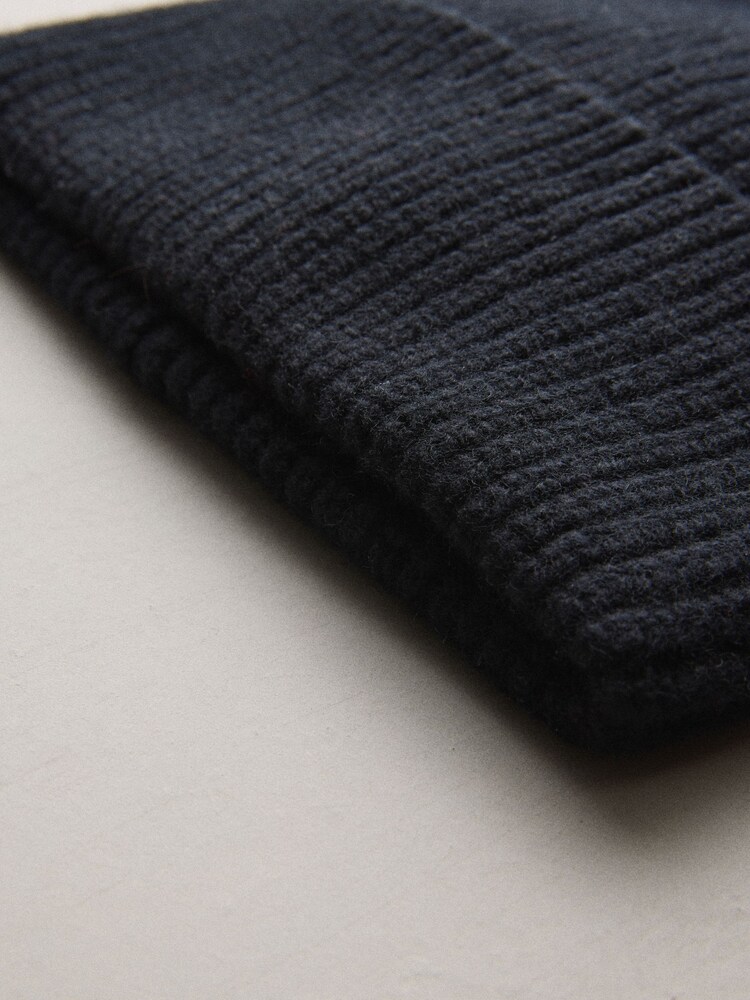 Black Wool Cashmere Beanie Hat - Image 2 of 3