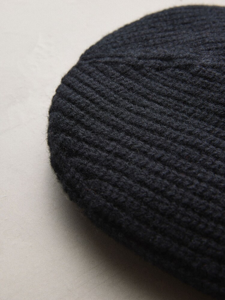 Black Wool Cashmere Beanie Hat - Image 3 of 3