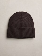 Chocolate Brown Wool Cashmere Beanie Hat - Image 1 of 3