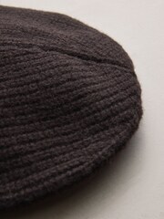 Chocolate Brown Wool Cashmere Beanie Hat - Image 3 of 3