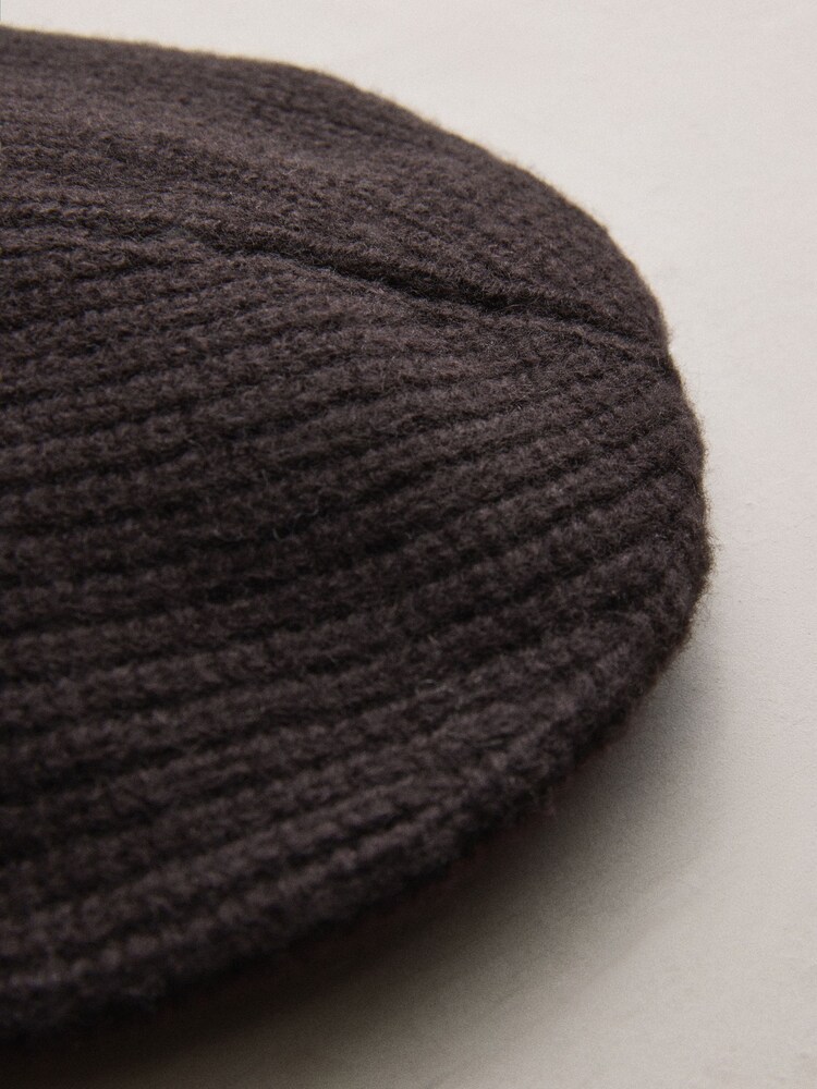 Chocolate Brown Wool Cashmere Beanie Hat - Image 3 of 3