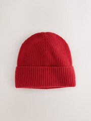 Red Wool Cashmere Beanie Hat - Image 1 of 3