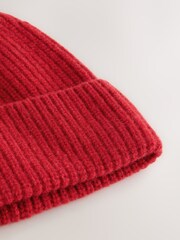 Red Wool Cashmere Beanie Hat - Image 3 of 3