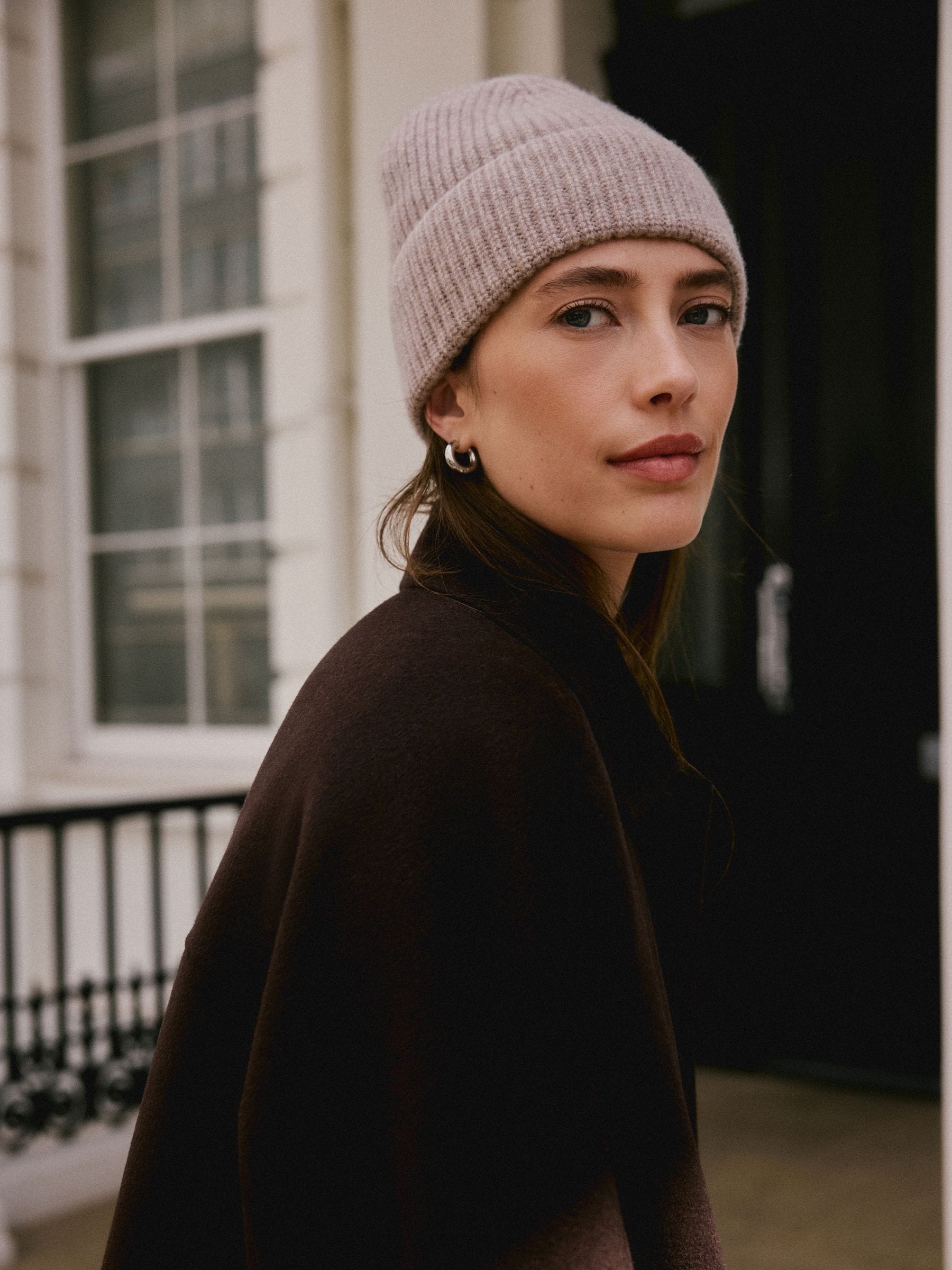 Buy Oatmeal N. Premium Wool Cashmere Beanie Hat from Next USA