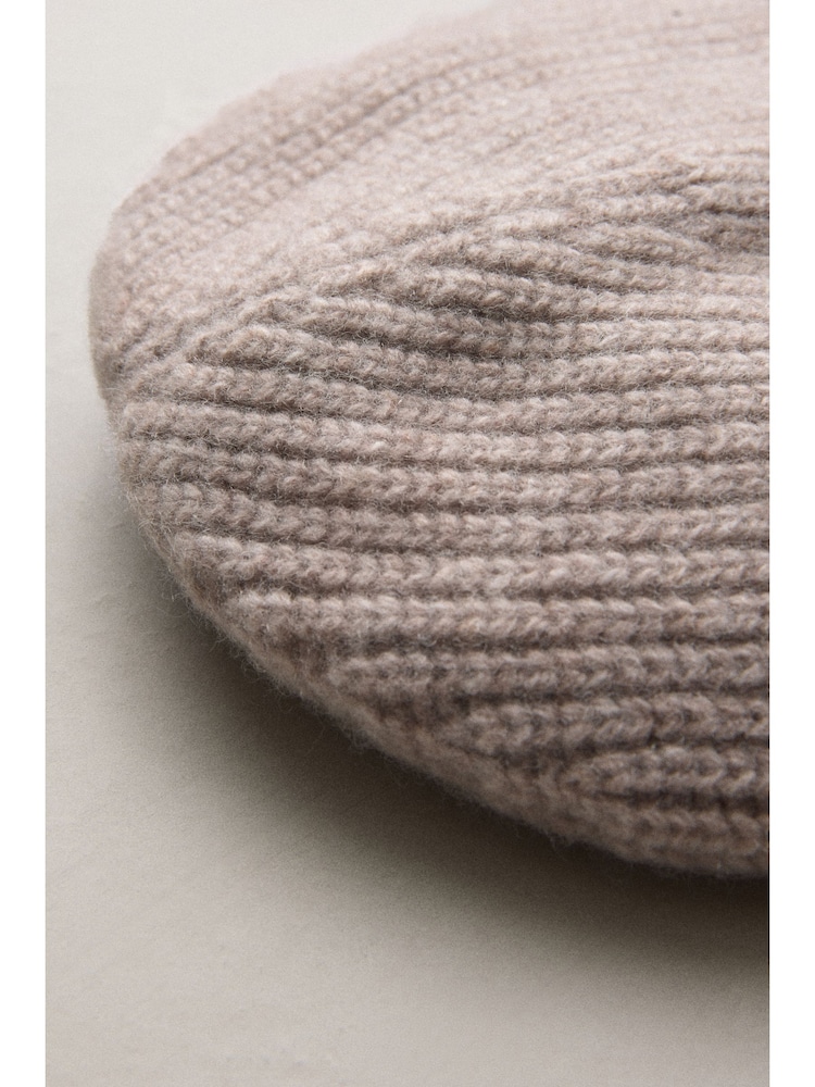 Oatmeal Wool Cashmere Beanie Hat - Image 2 of 6