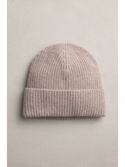 Oatmeal Wool Cashmere Beanie Hat - Image 3 of 6