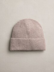 Oatmeal Wool Cashmere Beanie Hat - Image 5 of 6