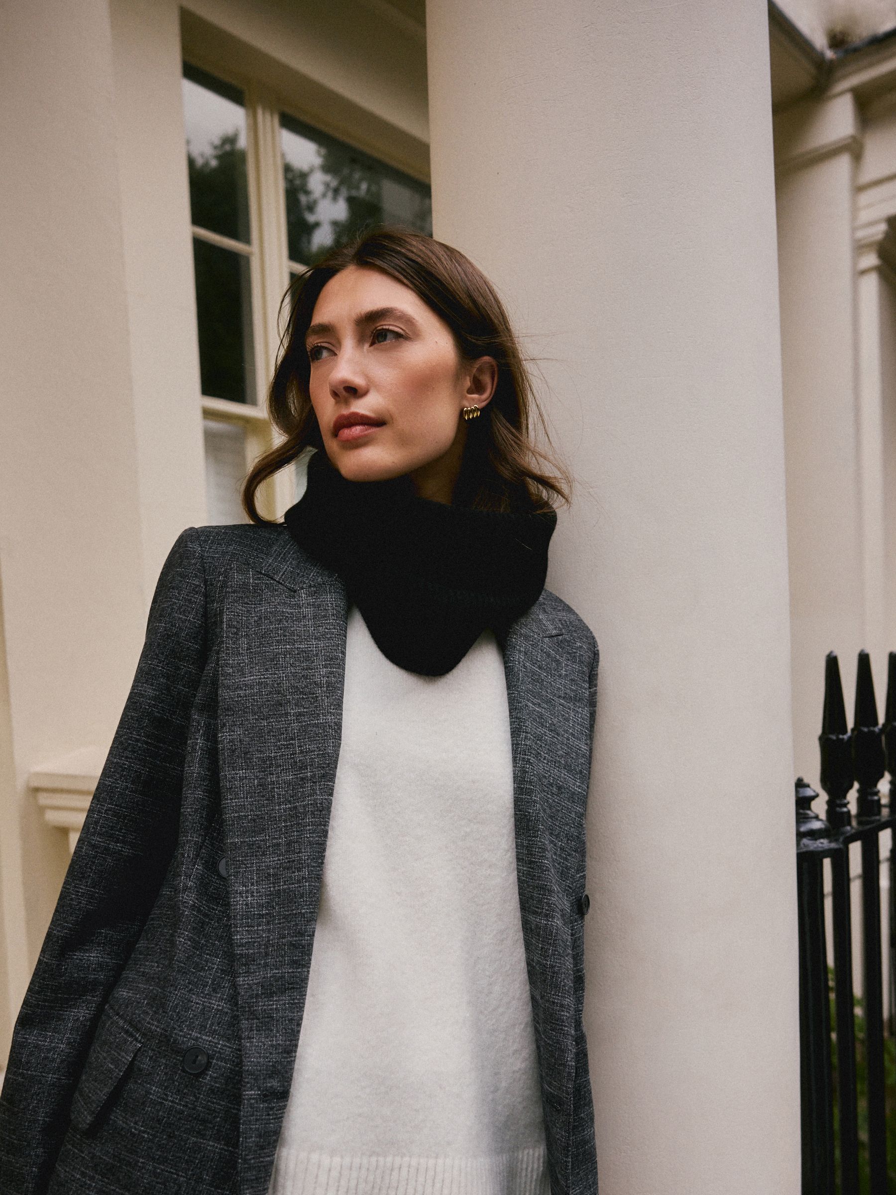 PRY│Cashmere Snood│black│ Silverクリップ付 Buy Black N. Premium