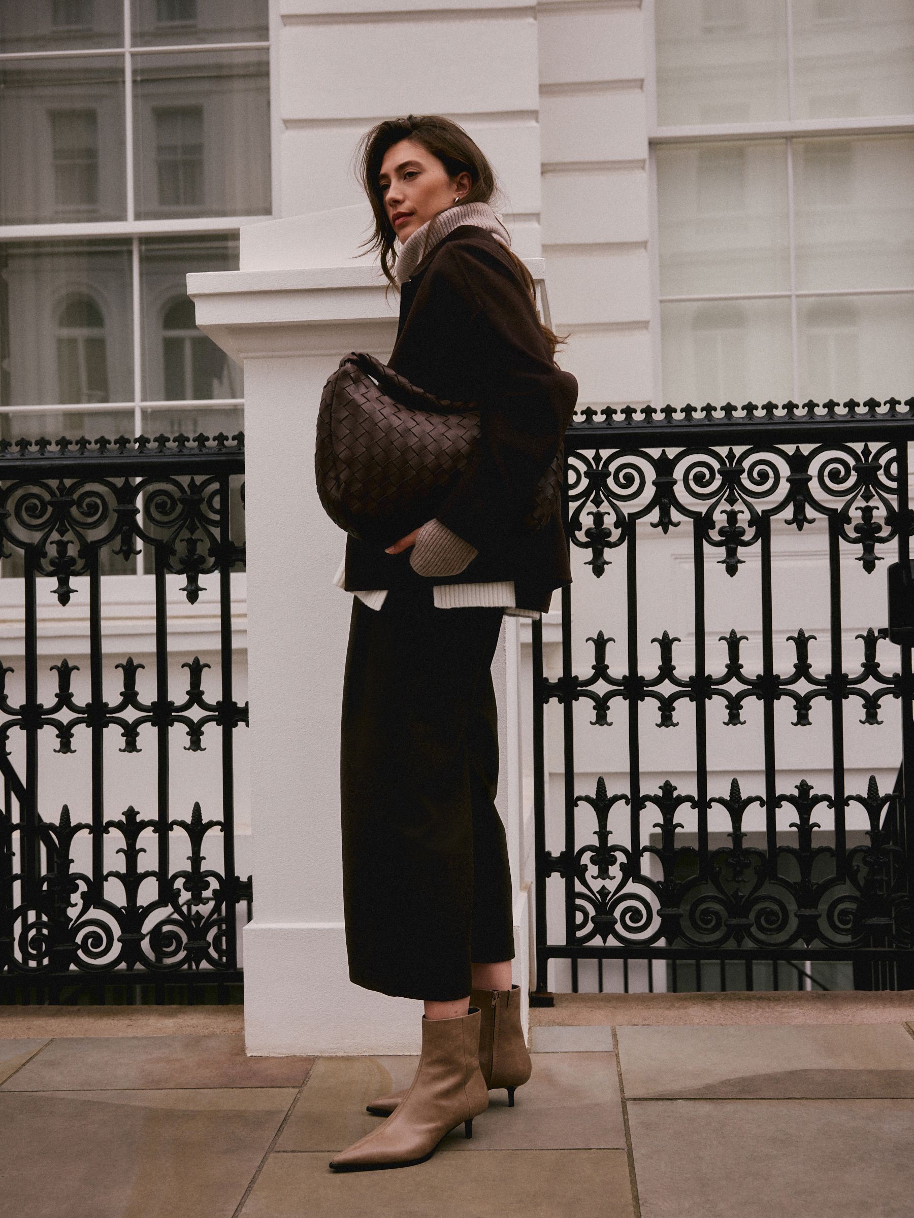 Buy Oatmeal N. Premium Ribbed Snood with Containing Cashmere from