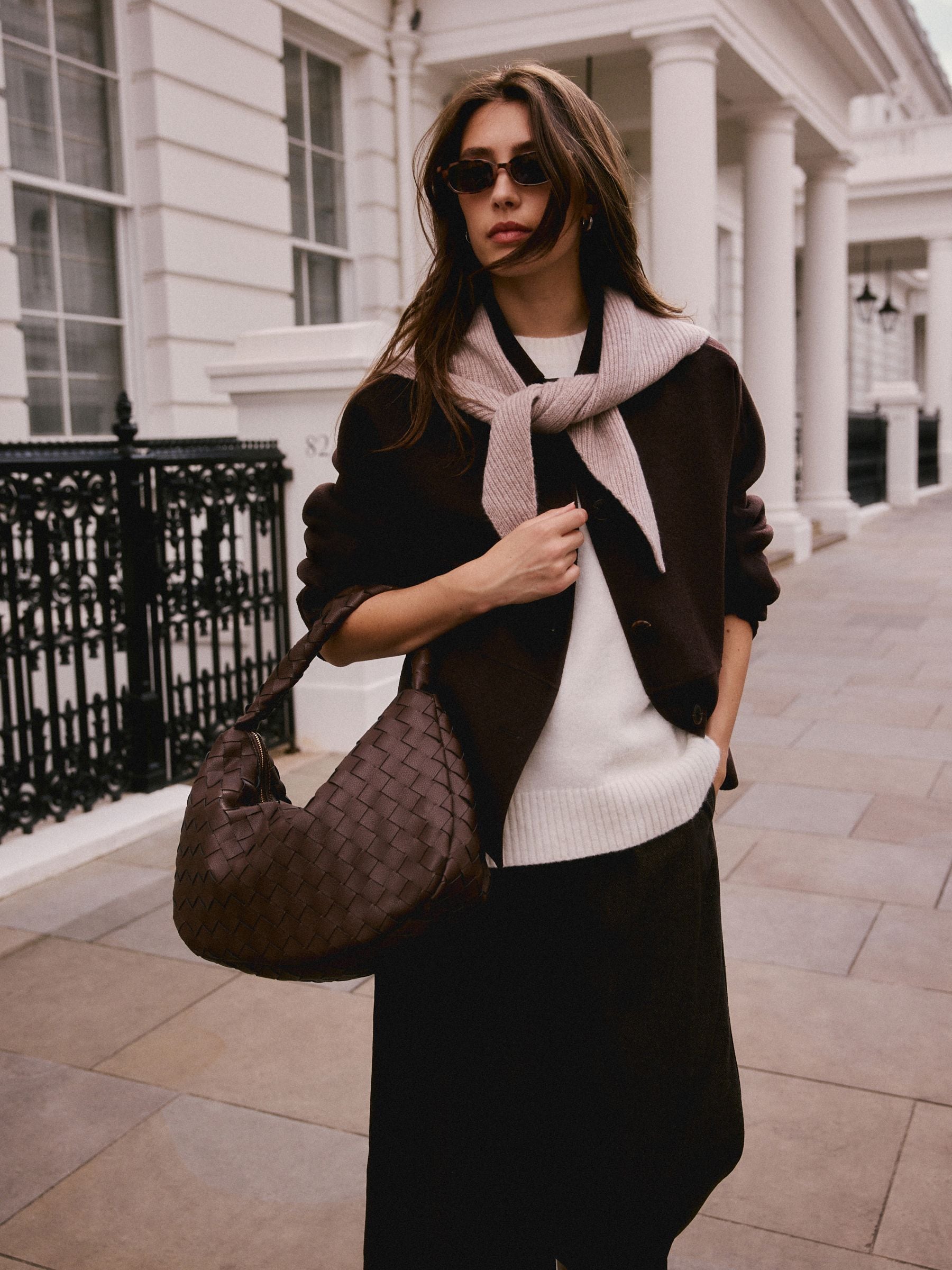 Buy Oatmeal N. Premium Wool Cashmere Triangle Scarf from Next USA