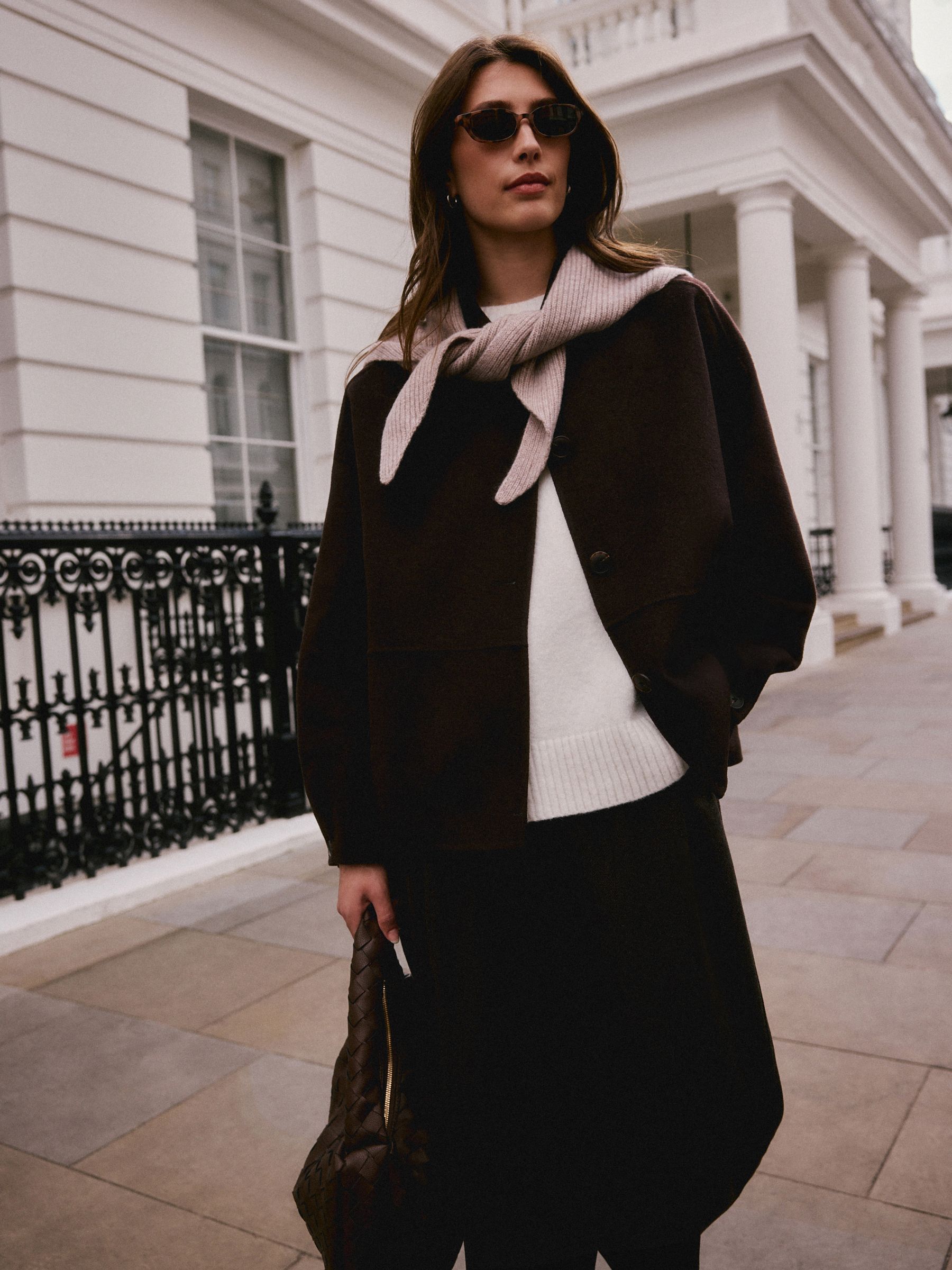 Buy Oatmeal N. Premium Wool Cashmere Triangle Scarf from Next USA
