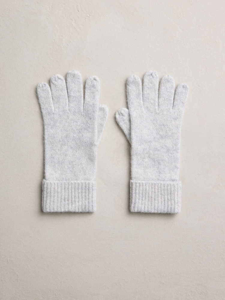 Grey 100% Cashmere Gloves - Image 1 of 3