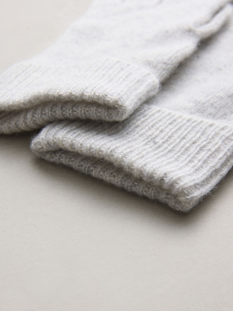 Grey 100% Cashmere Gloves - Image 2 of 3