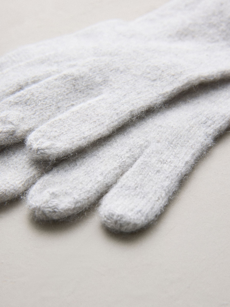 Grey 100% Cashmere Gloves - Image 3 of 3