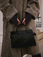 Chocolate Brown N. Premium Wool Cashmere Handwarmer Gloves - Image 5 of 8