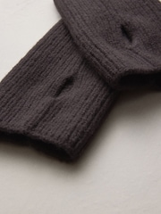 Chocolate Brown N. Premium Wool Cashmere Handwarmer Gloves - Image 7 of 8
