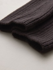 Chocolate Brown N. Premium Wool Cashmere Handwarmer Gloves - Image 8 of 8
