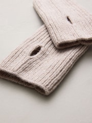 Oatmeal Wool Cashmere Handwarmer Gloves - Image 7 of 7