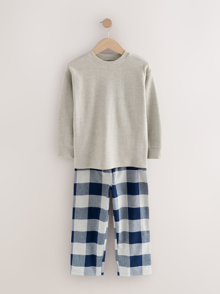 Azul/gris - Long Sleeve Woven Check Pyjamas 2 Pack (3-16yrs) - Imagen 2 de 6 Azul/gris - Long Sleeve Woven Check Pyjamas 2 Pack (3-16yrs) - Imagen 2 de 6