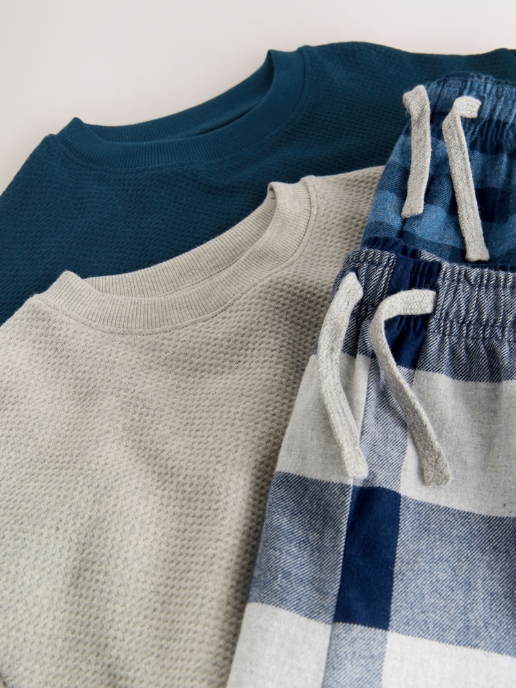 Azul/gris - Long Sleeve Woven Check Pyjamas 2 Pack (3-16yrs) - Imagen 6 de 6 Azul/gris - Long Sleeve Woven Check Pyjamas 2 Pack (3-16yrs) - Imagen 6 de 6