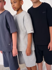 Black/Grey Short Pyjamas 3 Pack (3-16yrs) - Image 4 of 11