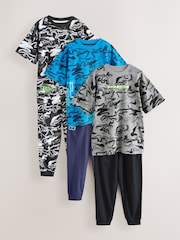 Black/Grey Marble Camo Long Sleeve Pyjamas 3 Pack (3-16yrs) - Image 4 of 10