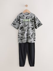 Black/Grey Marble Camo Long Sleeve Pyjamas 3 Pack (3-16yrs) - Image 7 of 10