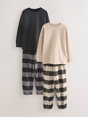 Black/Grey Long Sleeve Woven Check Pyjamas 2 Pack (3-16yrs) - Image 5 of 10