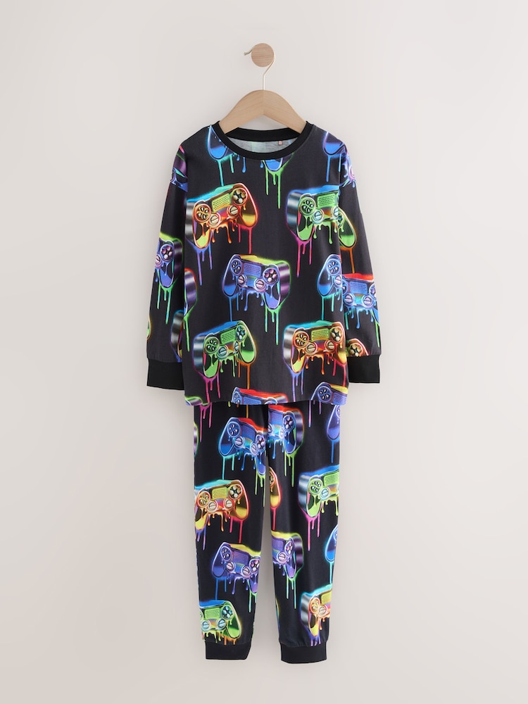 Bright Gamer Single Long Sleeve Leg Pyjamas (3-16yrs) - Image 1 of 4 Bright Gamer Single Long Sleeve Leg Pyjamas (3-16yrs) - Image 1 of 4