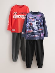 Red/Black Long Sleeve Pyjamas 2 Pack (3-16yrs) - Image 1 of 6