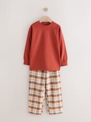 Orange Long Sleeve Woven Check Pyjamas 2 Pack (3-16yrs) - Image 4 of 8