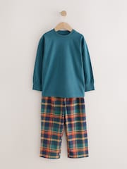 Orange Long Sleeve Woven Check Pyjamas 2 Pack (3-16yrs) - Image 5 of 8