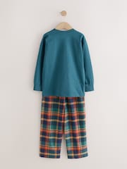Orange Long Sleeve Woven Check Pyjamas 2 Pack (3-16yrs) - Image 6 of 8