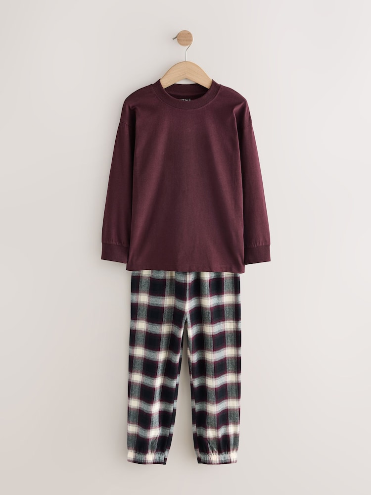 Burgundy Red/Brown - حزمة من 3 بيجامة منسوجة بنمط مربعات (3-16 سنة) - صورة 2 من 7 Burgundy Red/Brown - حزمة من 3 بيجامة منسوجة بنمط مربعات (3-16 سنة) - صورة 2 من 7