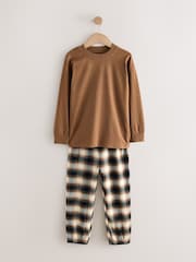 Burgundy Red/Brown Woven Check Pyjamas 3 Pack (3-16yrs) - Image 3 of 7