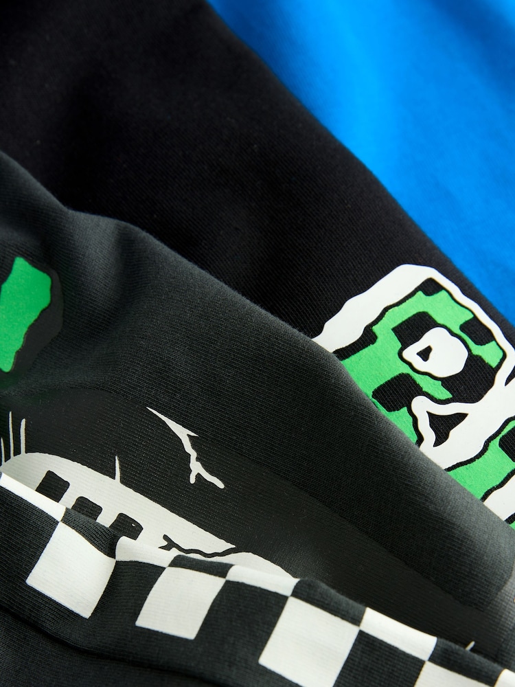 Blue/Black Skull Long Sleeve Pyjamas 2 Pack (3-16yrs) - Image 8 of 8