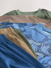 Blue/Green Camo Short Pyjamas 3 Pack (3-16yrs) - Image 13 of 13