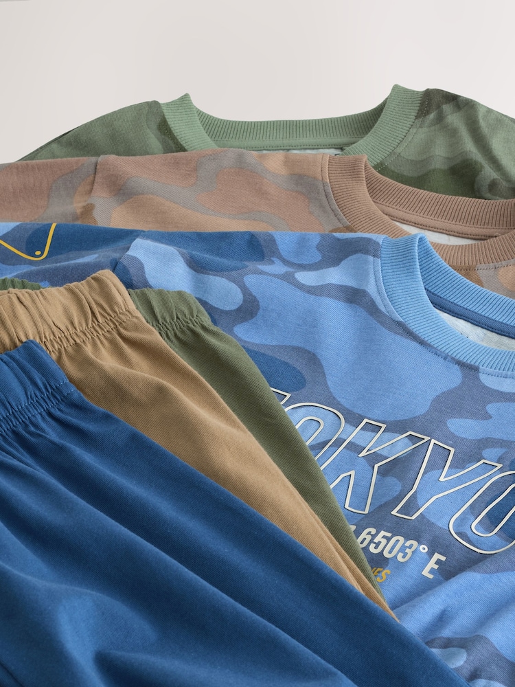 Blue/Green Camo Short Pyjamas 3 Pack (3-16yrs) - Image 13 of 13