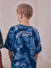 Blue/Green Camo Short Pyjamas 3 Pack (3-16yrs) - Image 3 of 13