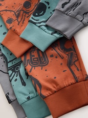 Green/Orange Graffiti Skull Long Sleeve Pyjamas 3 Pack (3-16yrs) - Image 9 of 10