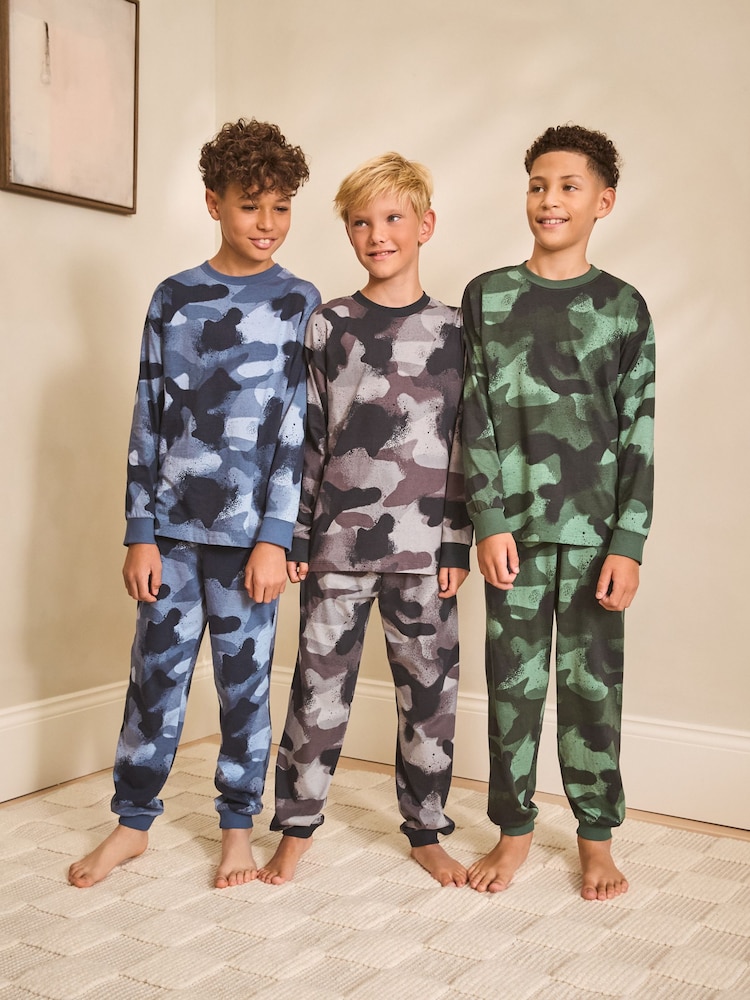 Multi Long Sleeve Pyjamas 3 Pack (3-16yrs) - Image 1 of 9