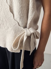 Ecru Knitted Wrap Tank - Image 4 of 7