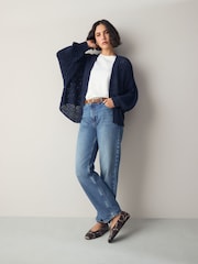 Navy Tape Yarn Cardigan - Image 3 of 4