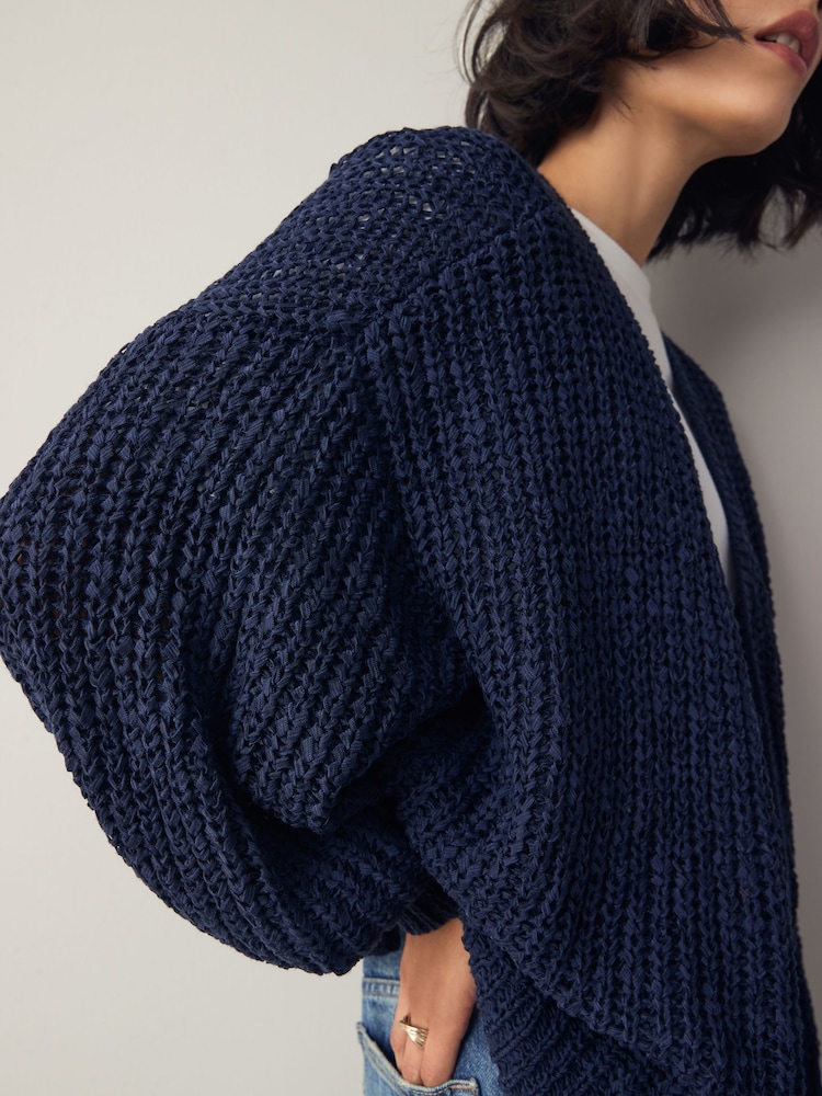 Navy Tape Yarn Cardigan - Image 4 of 4