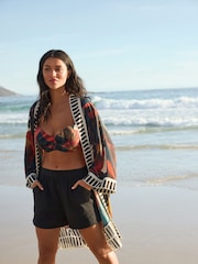 Aztec Palm Print Longline Kimono Cover-Up - Image 2 of 9