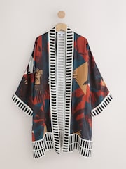 Aztec Palm Print Longline Kimono Cover-Up - Image 7 of 9