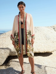 Palm Placement Longline Kimono Cover-Up - Image 1 of 8