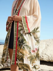 Palm Placement Longline Kimono Cover-Up - Image 5 of 8