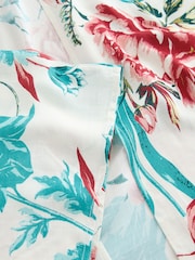 Turquoise Floral Print Short Kimono Cover-Up - Image 8 of 8
